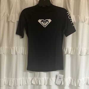 Roxy Black Logo Rash Guard
